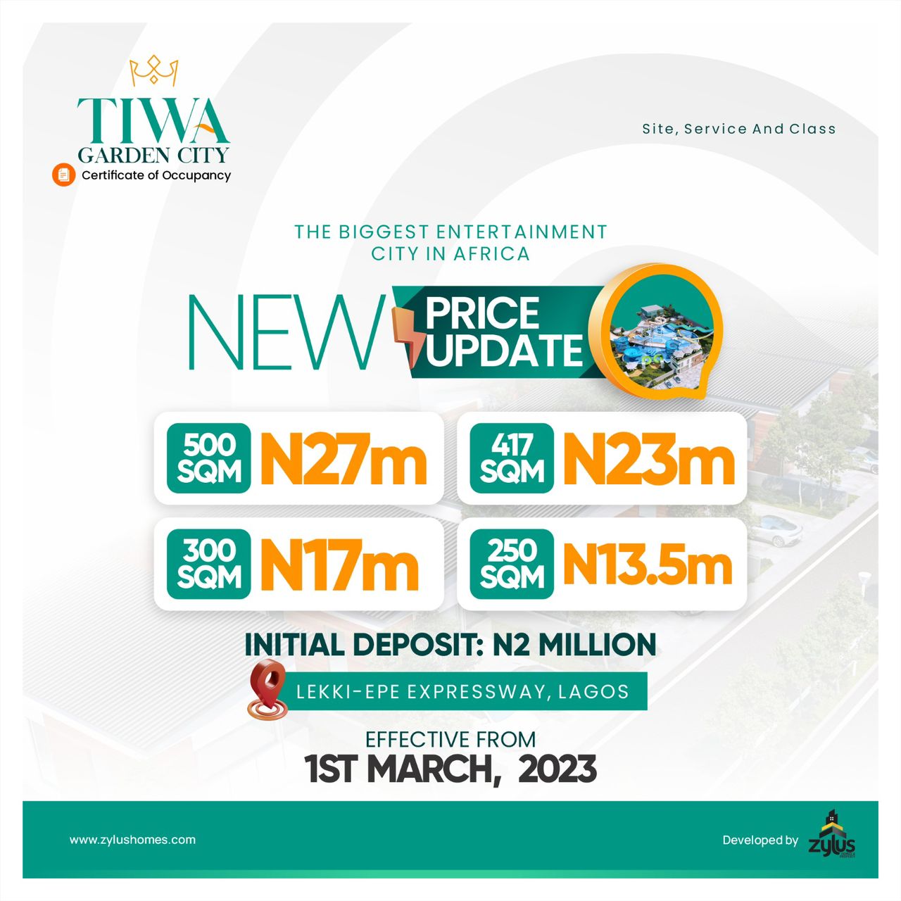 Tiwa Garden City, ibeju lekki not too far to Lekki International Airport, and Pan Atlantic Lagos Business SchoolUniversity