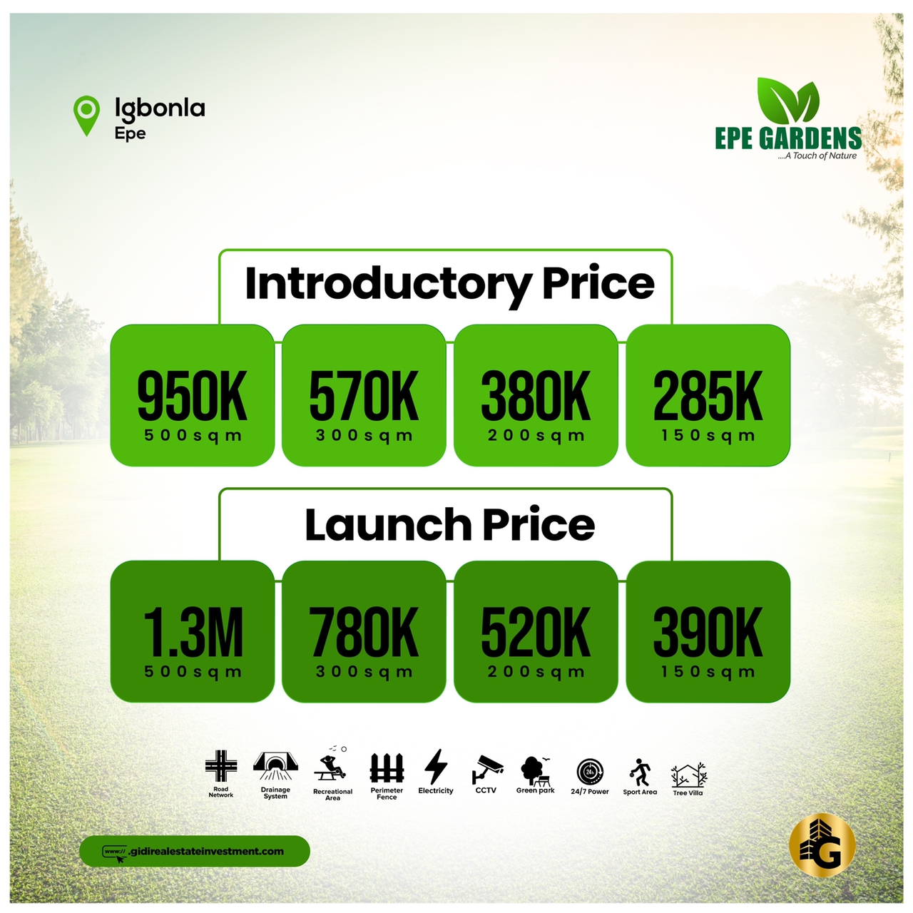 Epe Gardens Estate. Beautiful Residential estate in Lagos