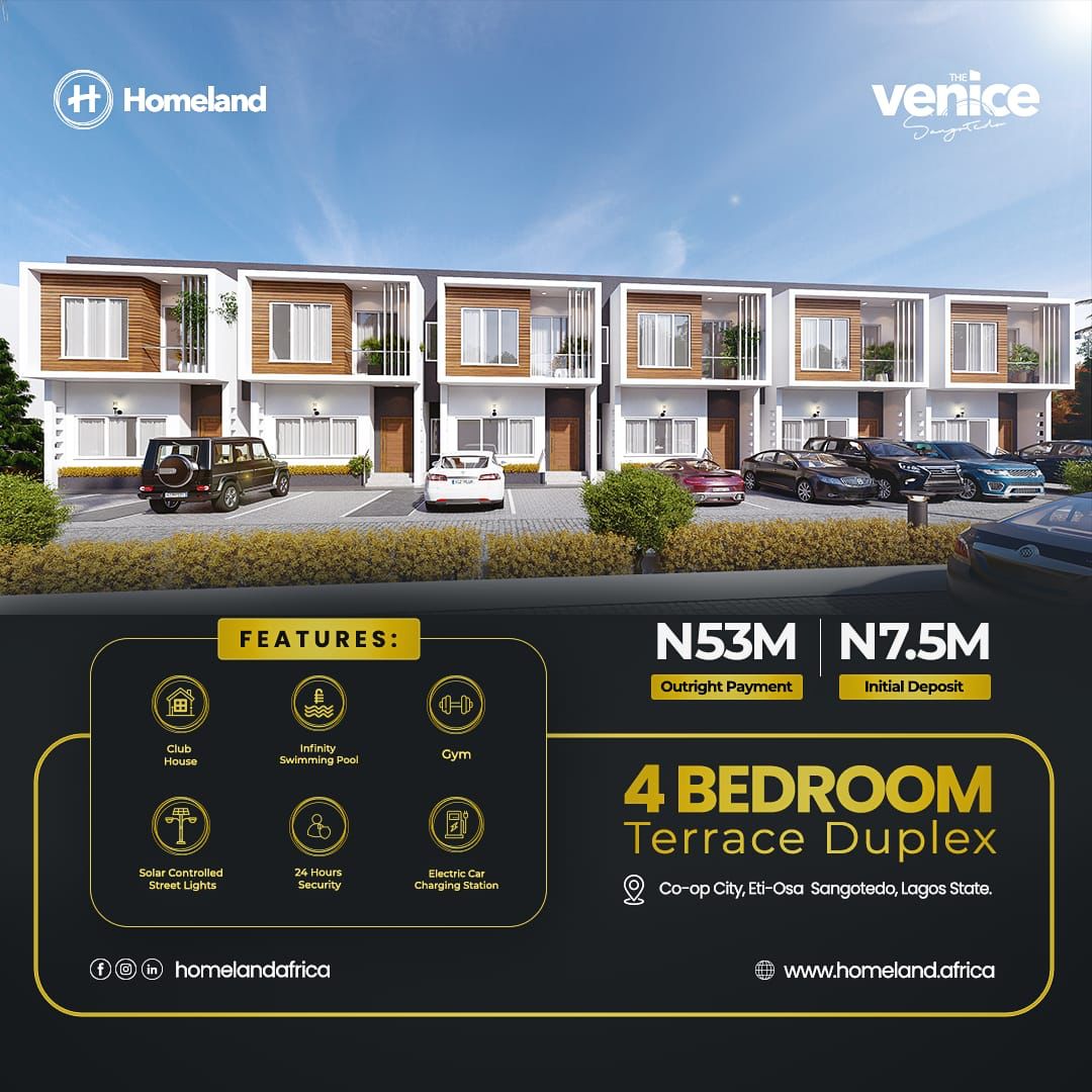 THE VENICE is a smart city project located in Sangotedo-Ajah. It is a community residence with modern architectural designs.