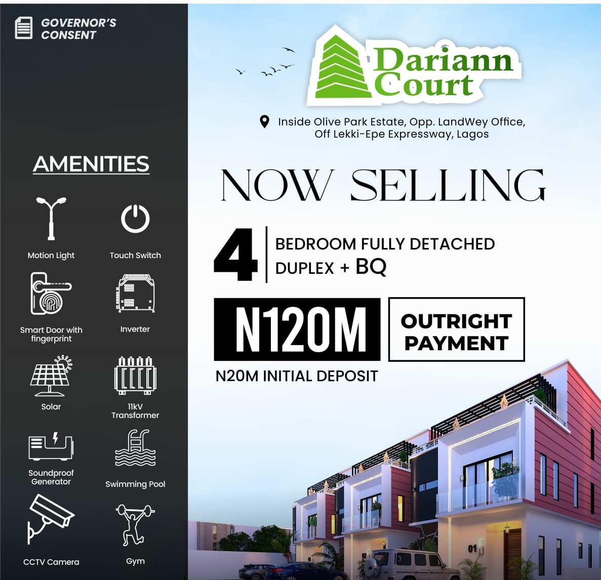 With cutting-edge technology, luxurious amenities, and a focus on well-being, Dariann Court, Sangotedo, Ajah is where your dreams of a more comfortable, healthy, and productive life come true.