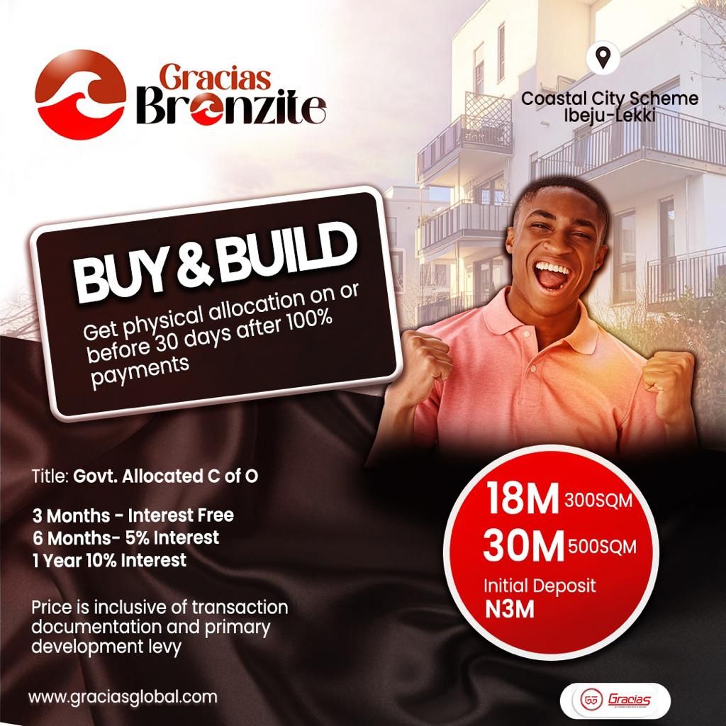 Explore the potential of Gracias Bronzite, our coastal city scheme land in Ibeju-Lekki. Embark on a journey towards your dreams with our government allocated C of O