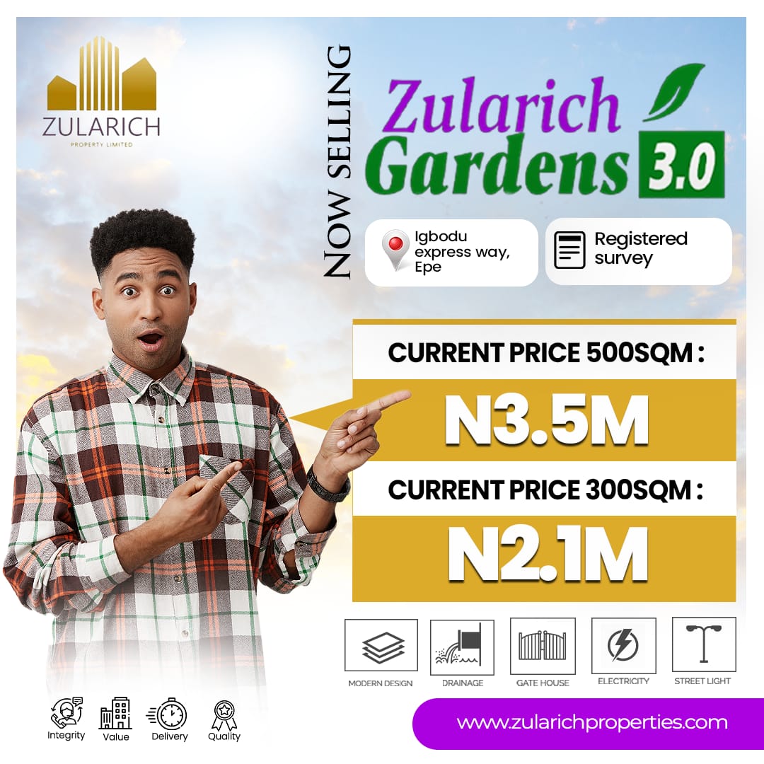 Introducing Zularich Gardens 3.0, a mesmerizing haven nestled in the heart of Igbodu Expressway!