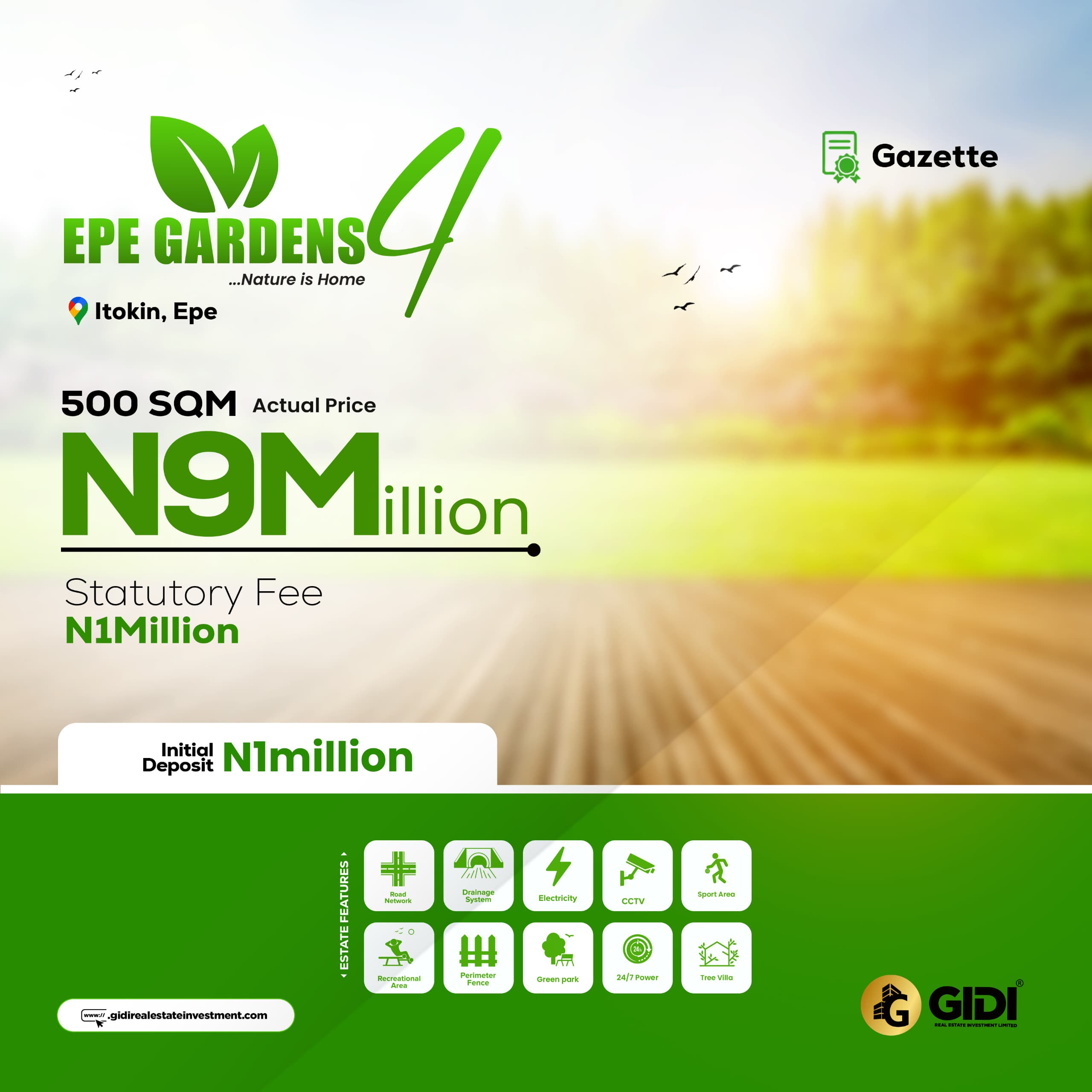 Epe Gardens 4 is that reaffirming proof that you can enjoy sustainable and natural living with no disconnect to urban sophistication.