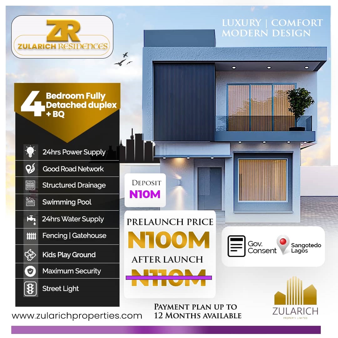 Zularich Residence, nestled amidst the serene landscapes of Sangotedo, Lagos, stands as a testament to architectural brilliance and contemporary luxury