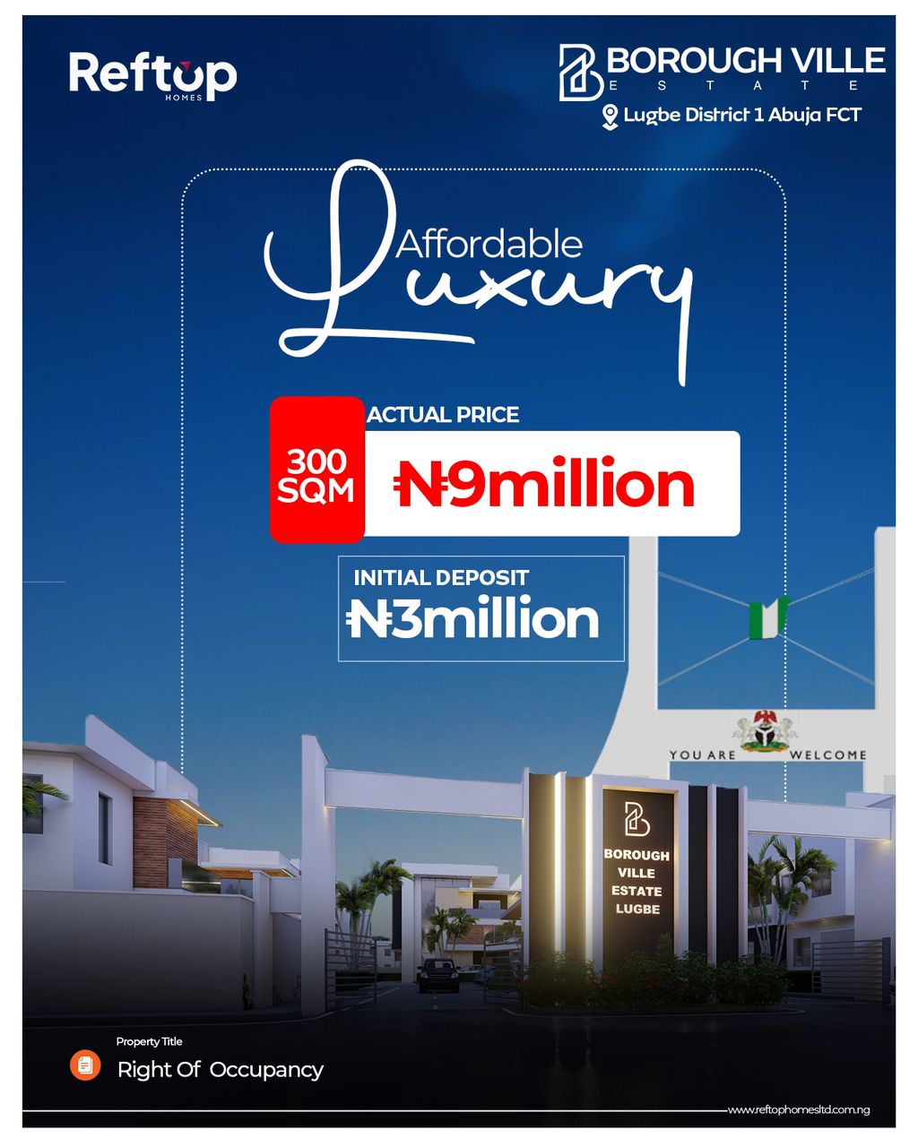 Discover the epitome of modern living in Abuja. Nestled in the serene Lugbe District 1, Borough Ville Estate offers a perfect blend of