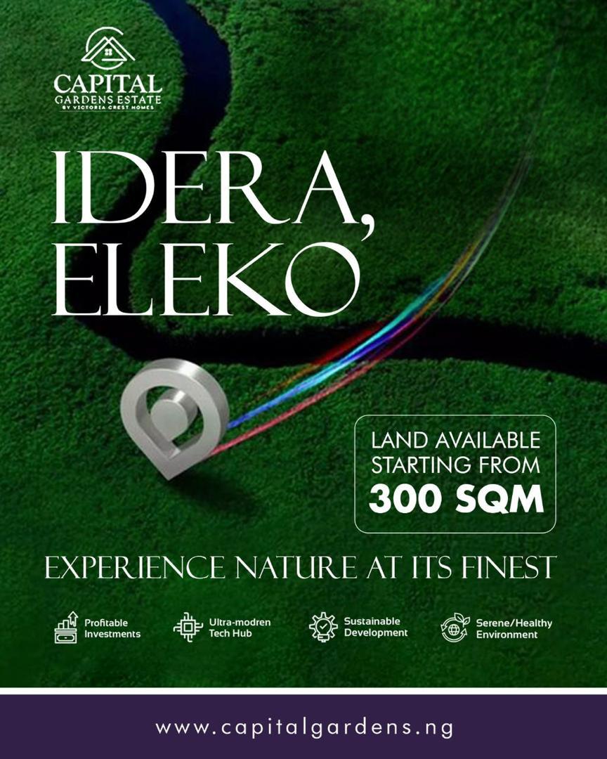 Discover the serene beauty of Capital Garden Estate, a meticulously planned residential haven nestled within the vibrant Idera Scheme, Eleko