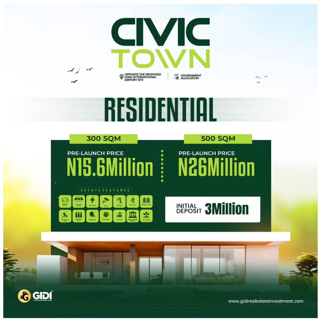 Situated opposite the proposed Lekki-Epe International Airport, Civic Town is strategically positioned to connect you to the world.
