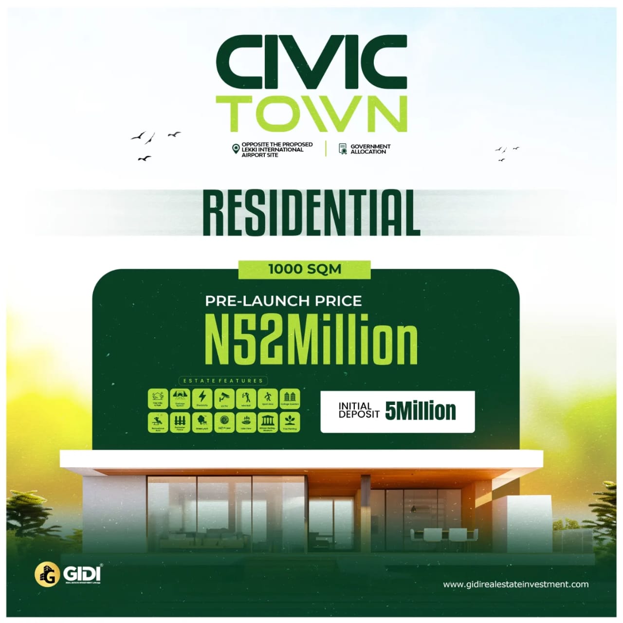 Situated opposite the proposed Lekki-Epe International Airport, Civic Town is strategically positioned to connect you to the world.