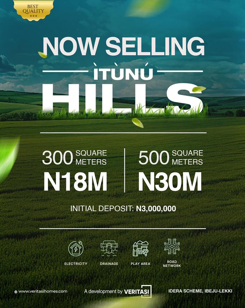 at ITUNU Hills, an exclusive residential community nestled amidst lush landscapes and serene surroundings. This prime location in Idera Scheme, Ibeju Lekki