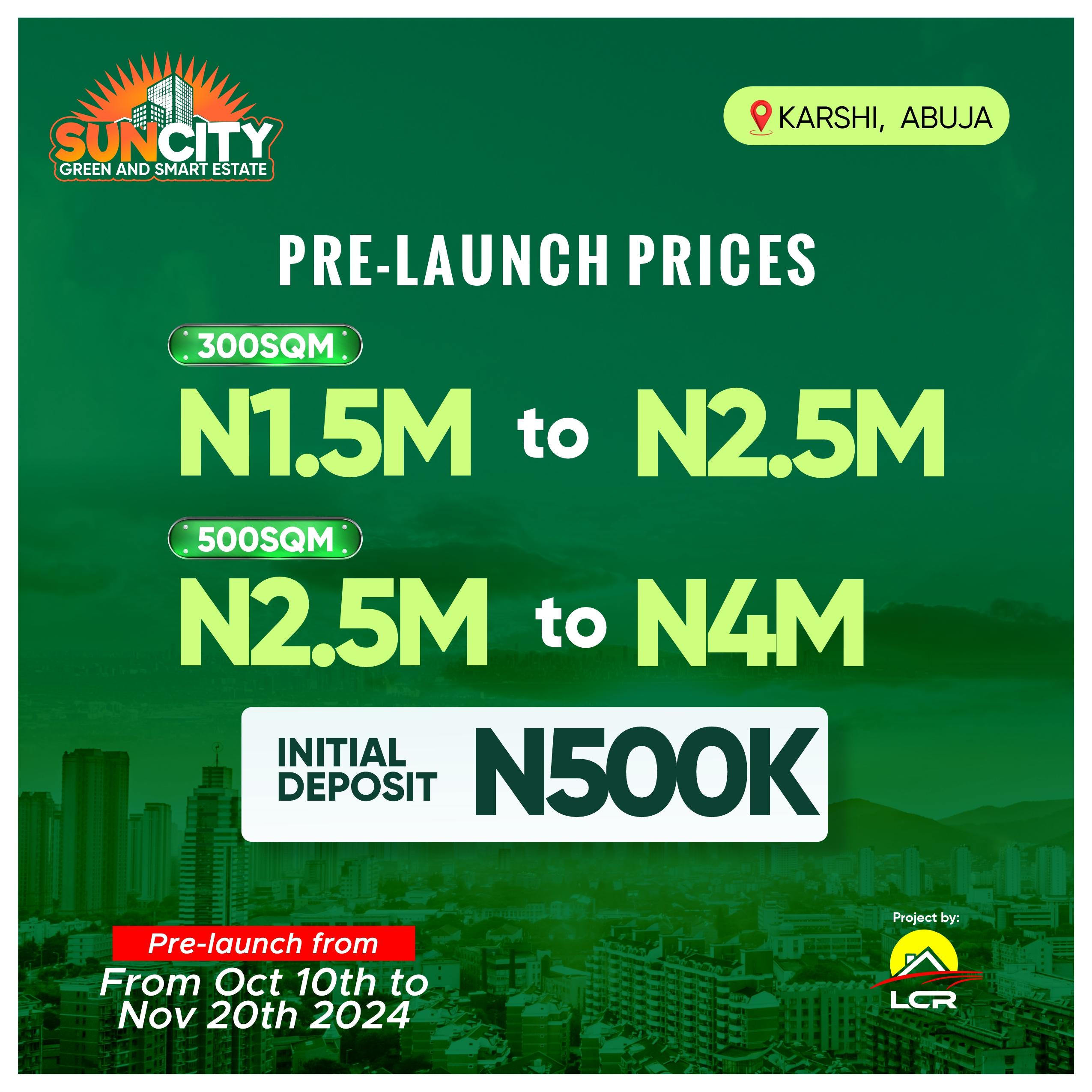 Introducing SUN CITY GREEN & SMART ESTATE, a pioneering project that redefines sustainable living in Karshi, Abuja.