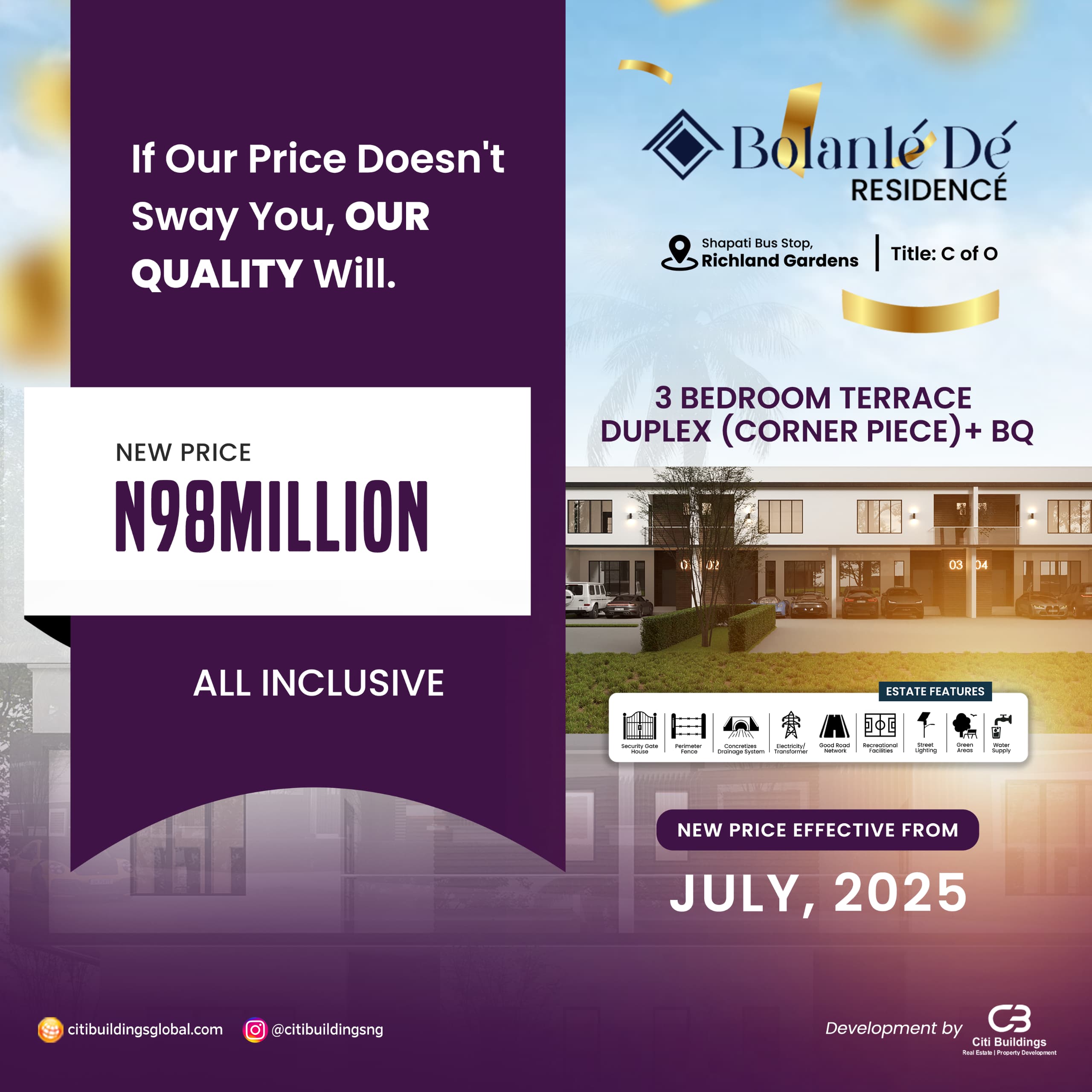 Experience the beauty of luxurious living and a peaceful haven today at the 3 bedrooms duplex with BQ in BOLANLE RESIDENCE, Bogije