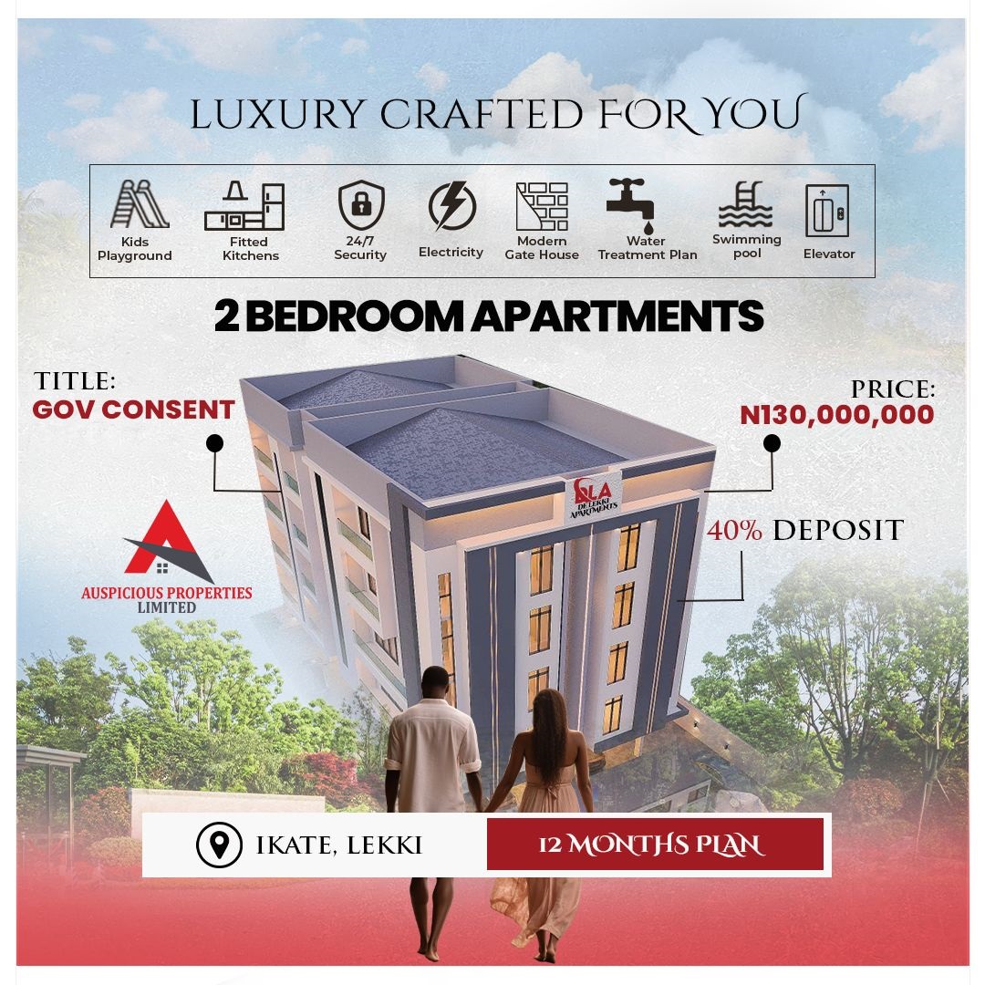 De Lekki Apartment: Unconventional luxury 2 bedrooms and 3 bedrooms apartments suitable for Airbnb and shortlet in the most desirable neigbor