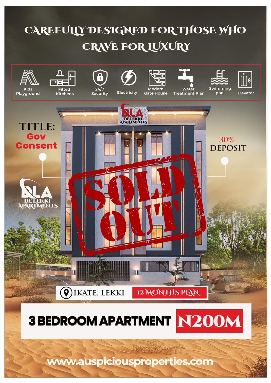 De Lekki Apartment: Unconventional luxury 2 bedrooms and 3 bedrooms apartments suitable for Airbnb and shortlet in the most desirable neigbor