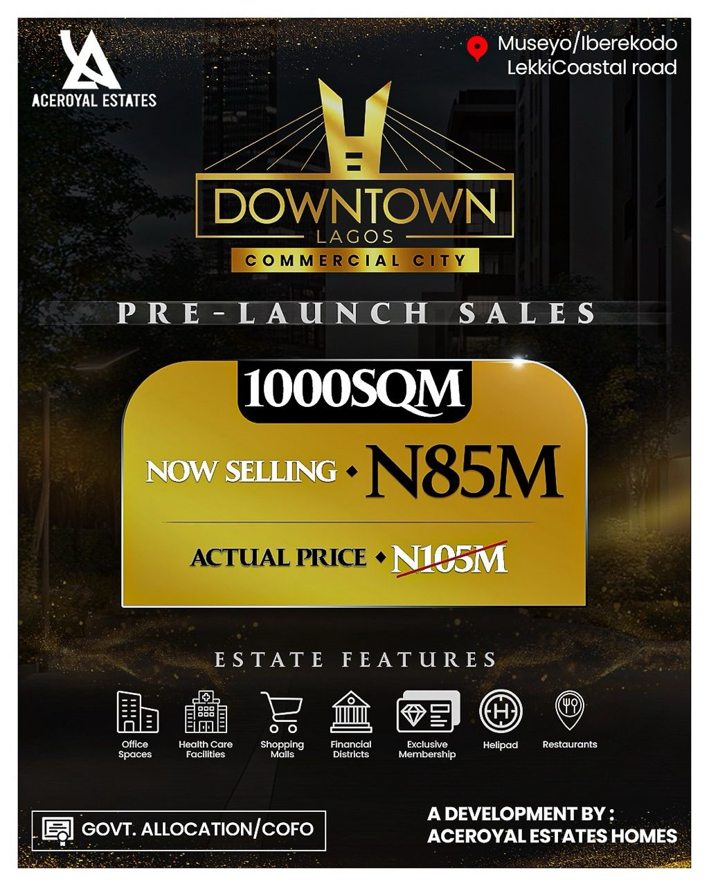 Downtown Lagos Commercial City—a world-class, 24/7 commercial hub—is a unique blend of luxury, commerce, and lifestyle.