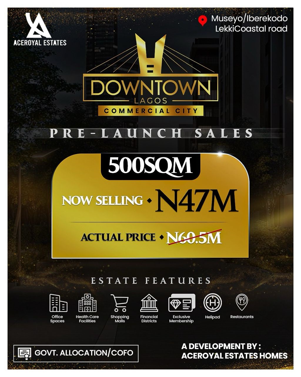 Downtown Lagos Commercial City—a world-class, 24/7 commercial hub—is a unique blend of luxury, commerce, and lifestyle.