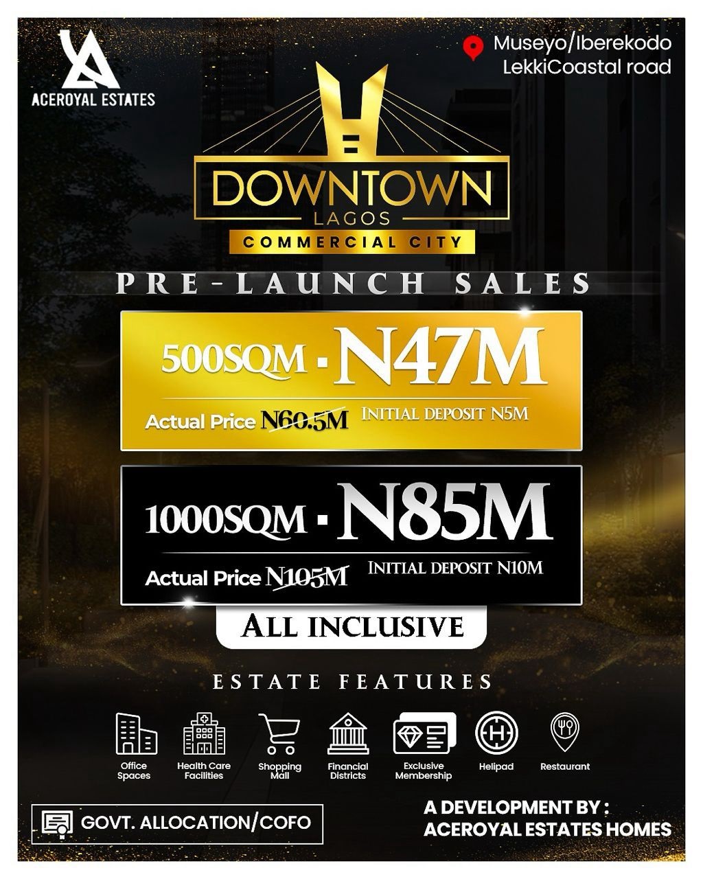 Downtown Lagos Commercial City—a world-class, 24/7 commercial hub—is a unique blend of luxury, commerce, and lifestyle.