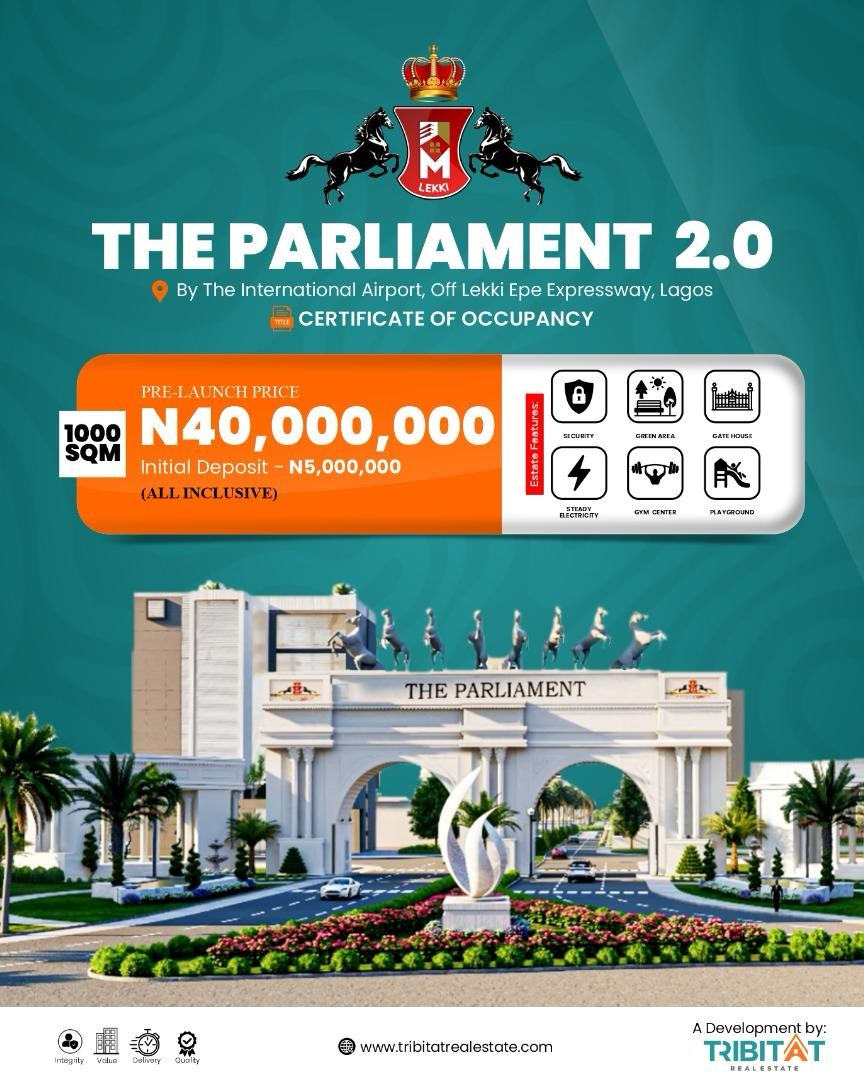 Secure your future in Lagos' burgeoning investment hub with The Parliament 2, strategically located just off the Lekki-Epe Expressway