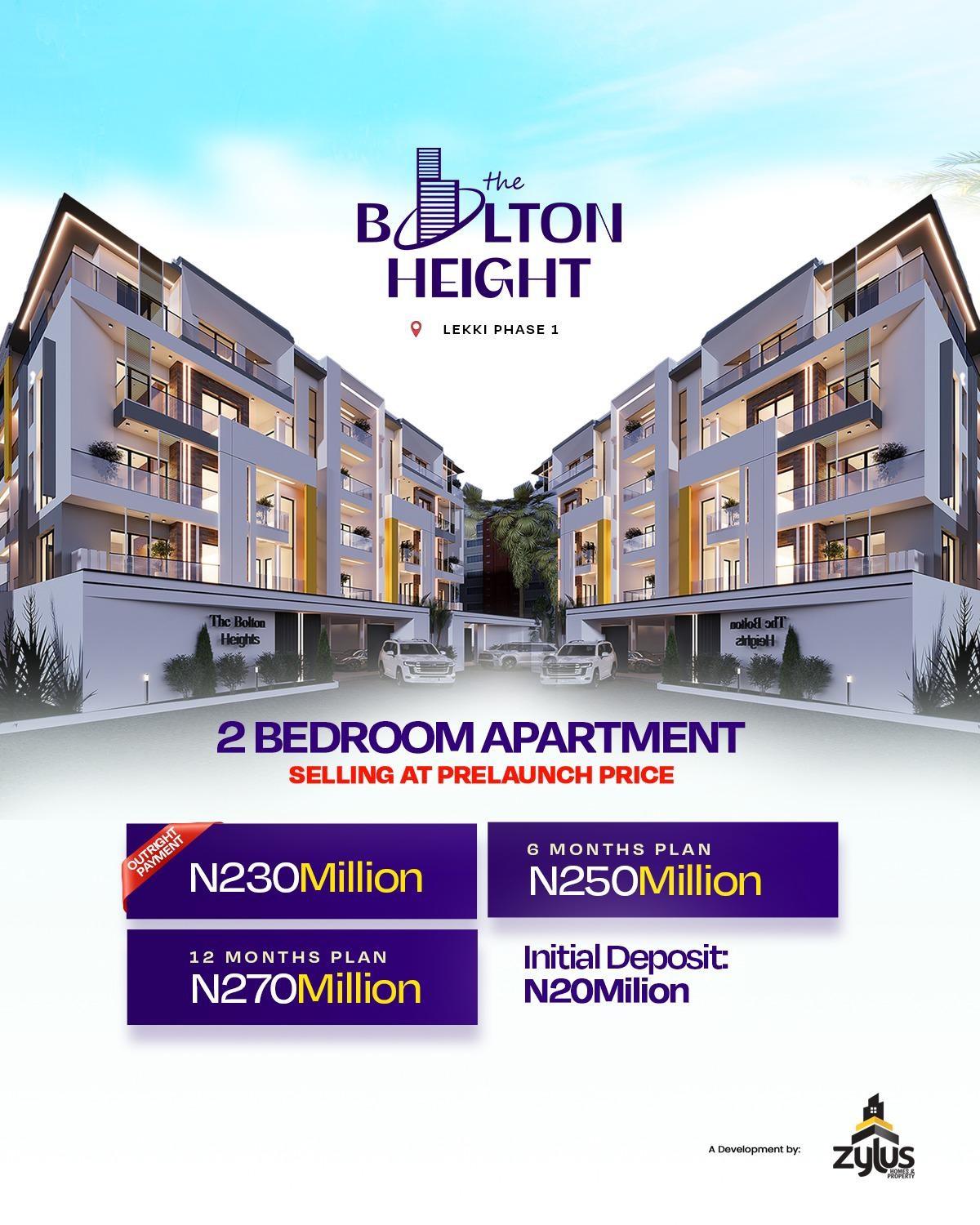 Are you searching for the pinnacle of luxury apartments in Lekki Phase 1? Look no further. Bolton Height Lekki sets an entirely new benchmark for sophisticated living