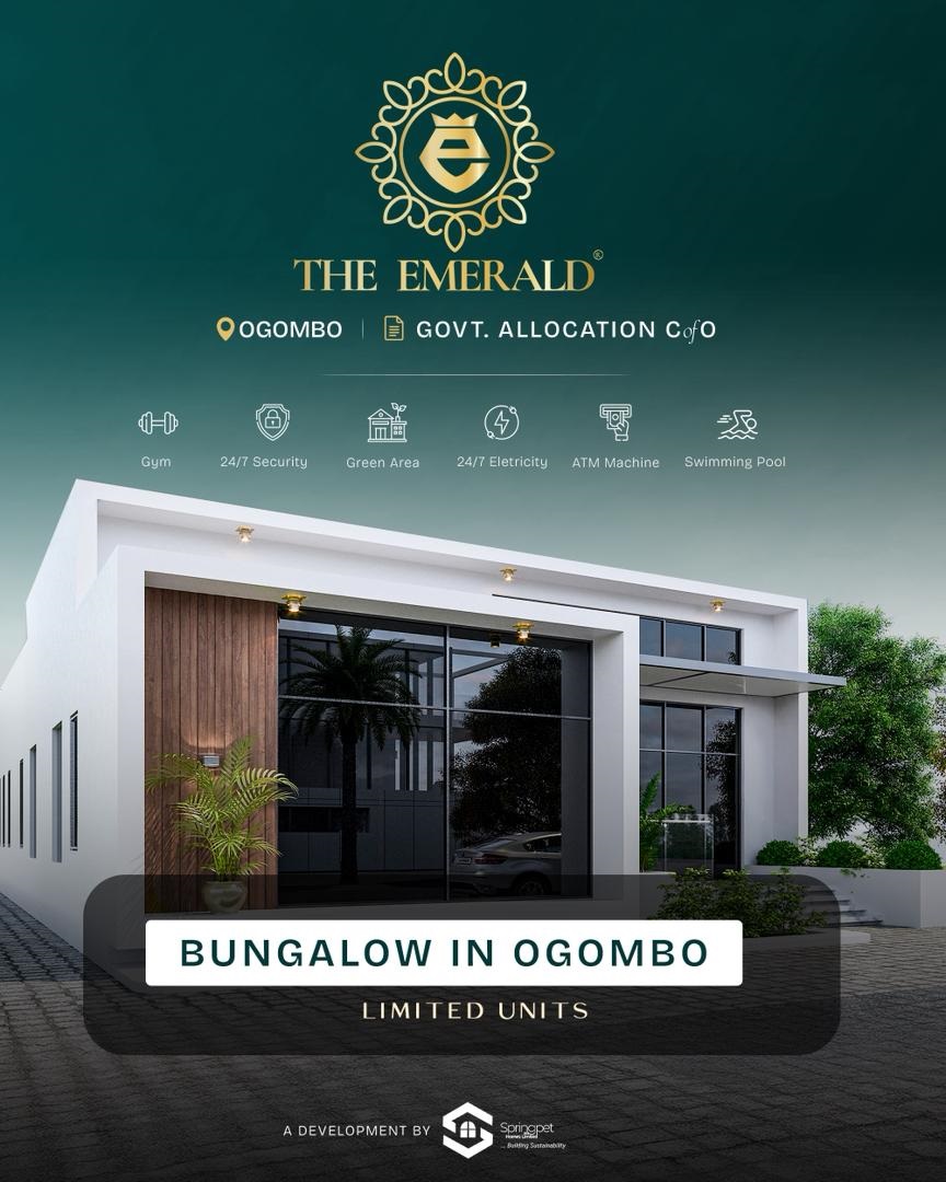 The Emerald, Ogombo, an exclusive bungalow residential development offering unparalleled prestige and peace of mind.