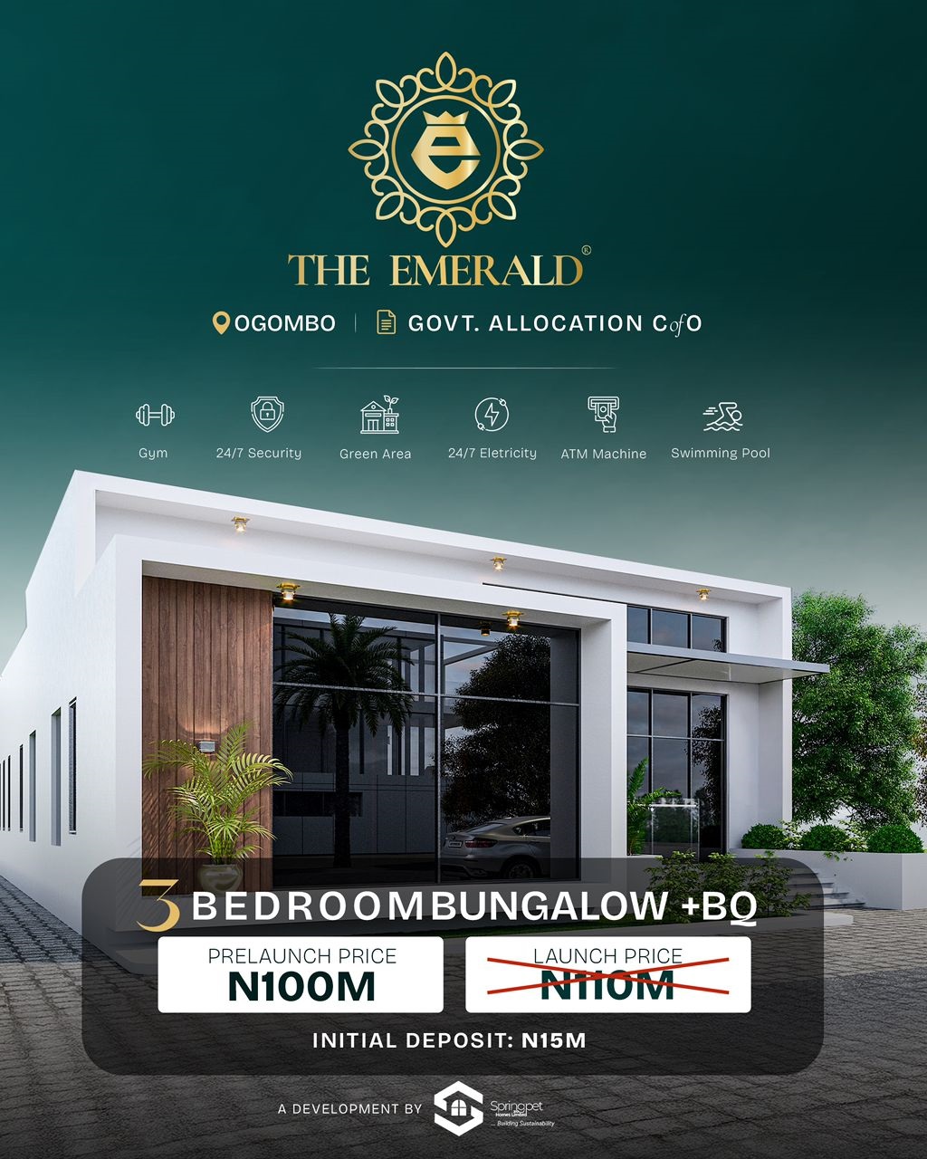 The Emerald, Ogombo, an exclusive bungalow residential development offering unparalleled prestige and peace of mind.