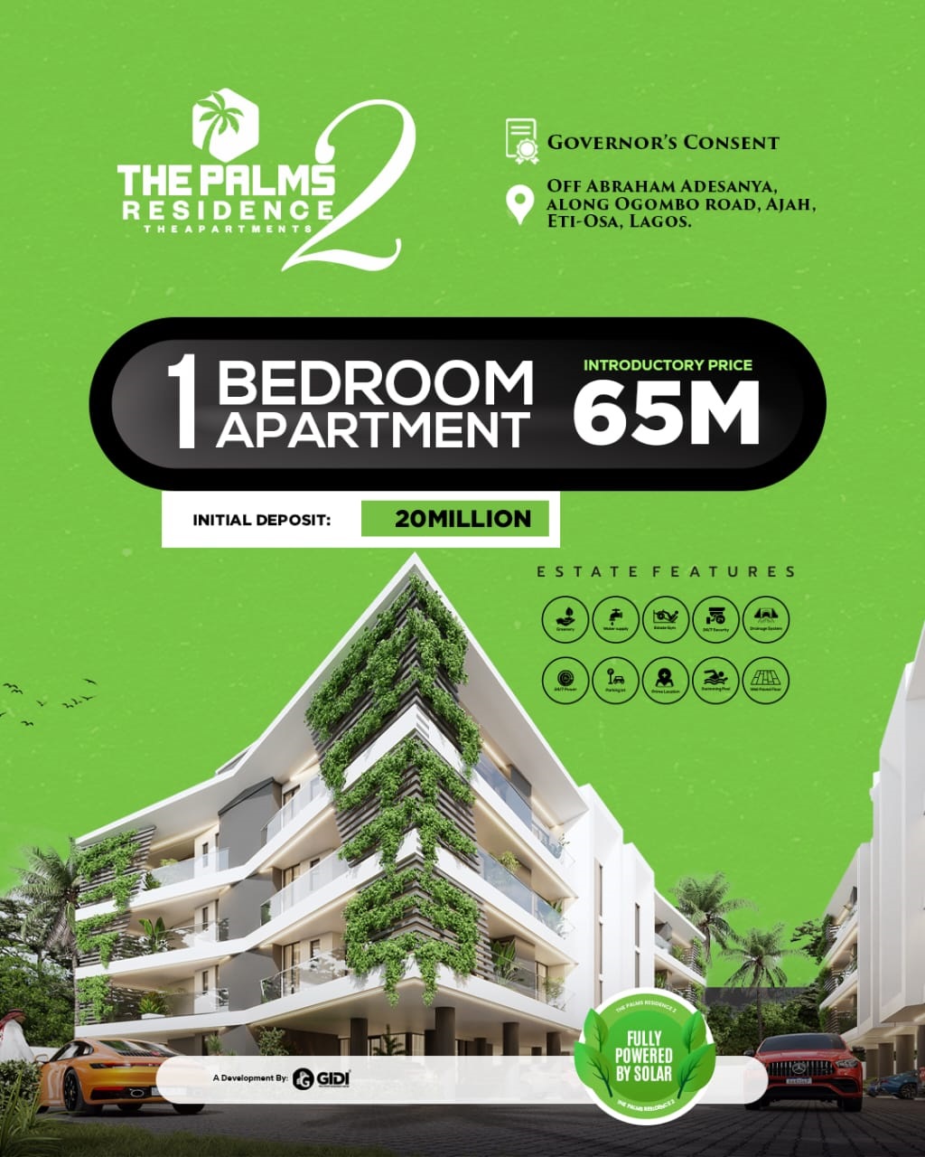 The Palms Residence 2: The Apartments, located in the vibrant and rapidly developing Abraham Adesanya area, just off Ogombo Road in Ajah