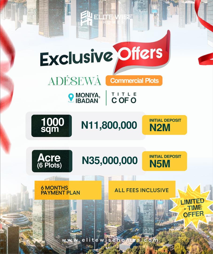 Adesewa Estate moniya, Ibadan is one such rare opportunity, poised for rapid appreciation thanks to its prime location and robust development
