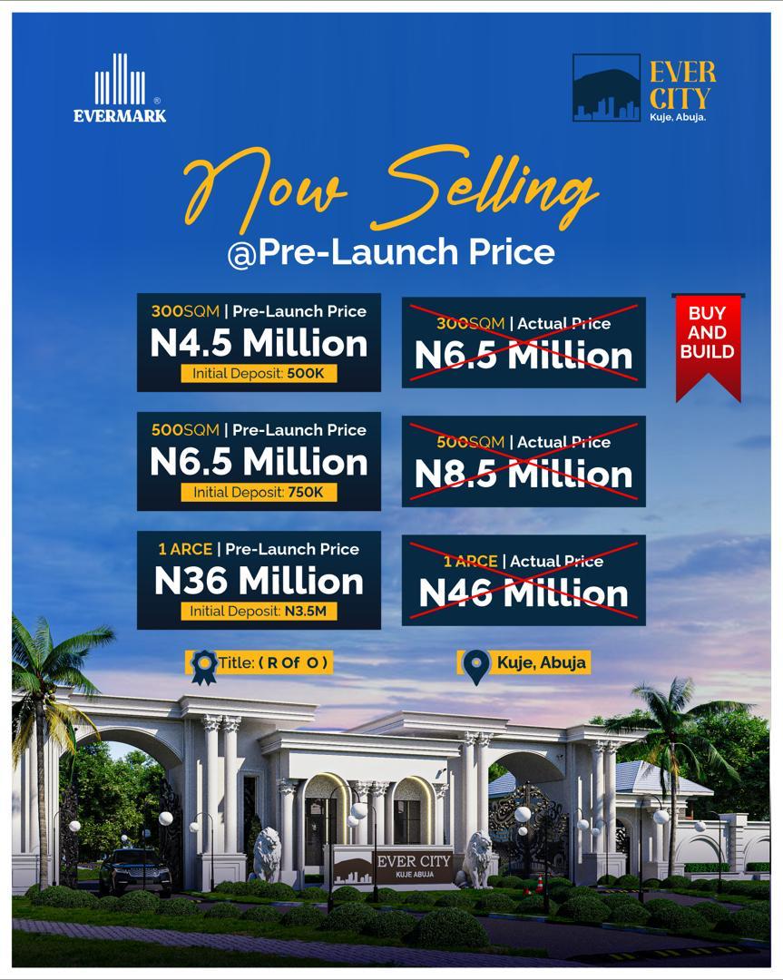Discover EVERCITY ESTATE, kUJE, ABUJA, a prestigious residential development poised to redefine luxury living for over 500 residents