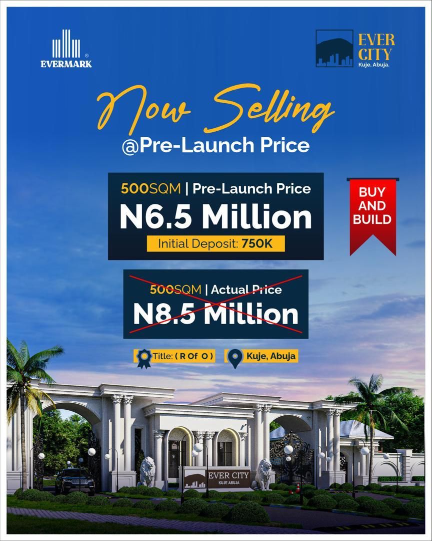 Discover EVERCITY ESTATE, kUJE, ABUJA, a prestigious residential development poised to redefine luxury living for over 500 residents