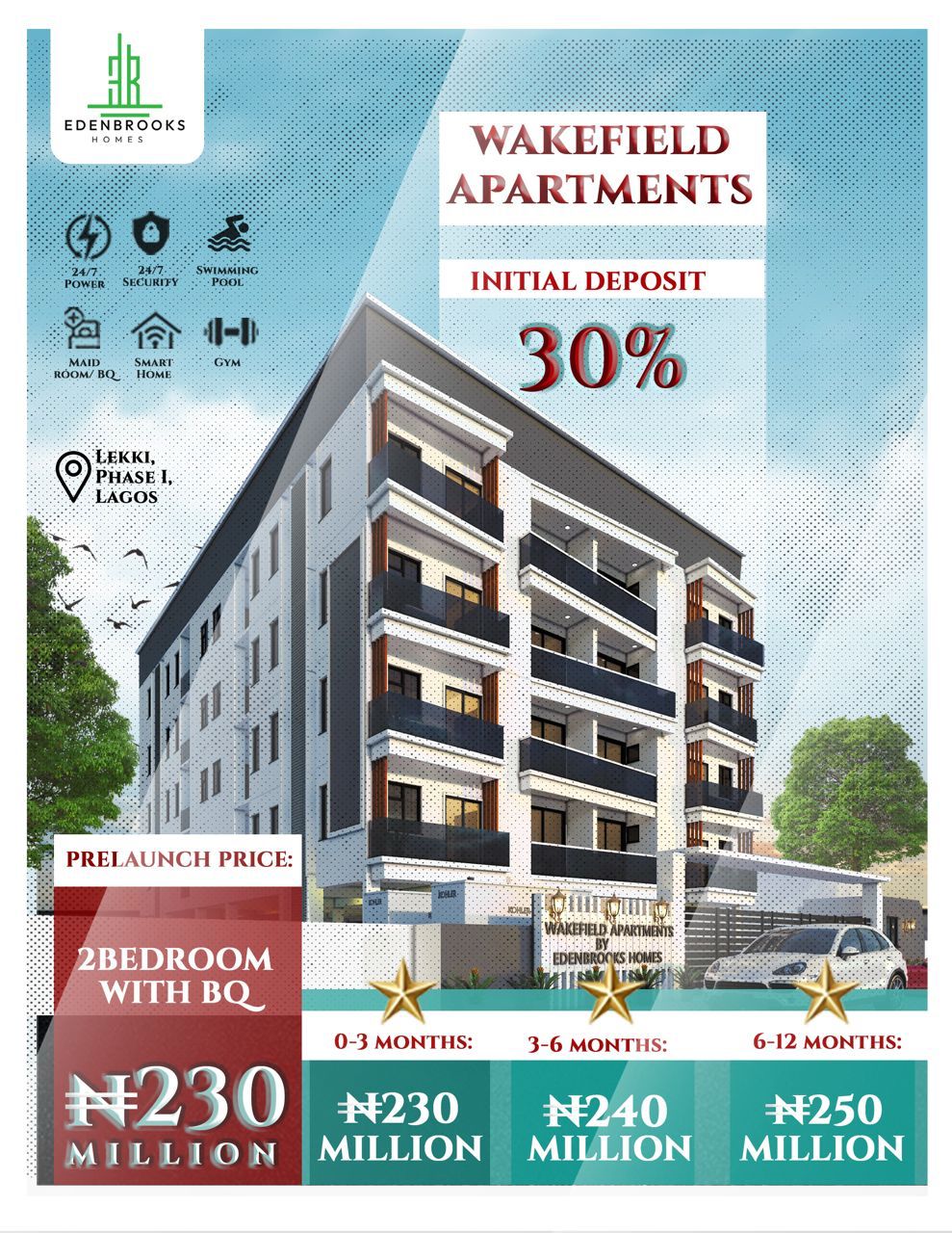 Wakefield Apartment, offering exquisite 2 bedroom apartments with a BQ, perfectly situated off Admiralty Way in Lekki Phase 1.