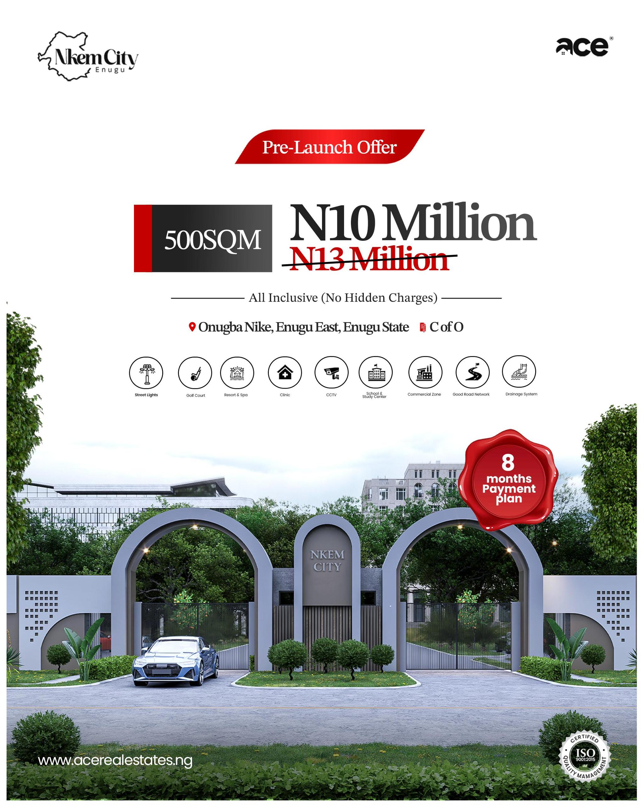Welcome to Nkem City Estate, where land is more than a plot—it's the foundation of your family's legacy. Experience the perfect blend of com