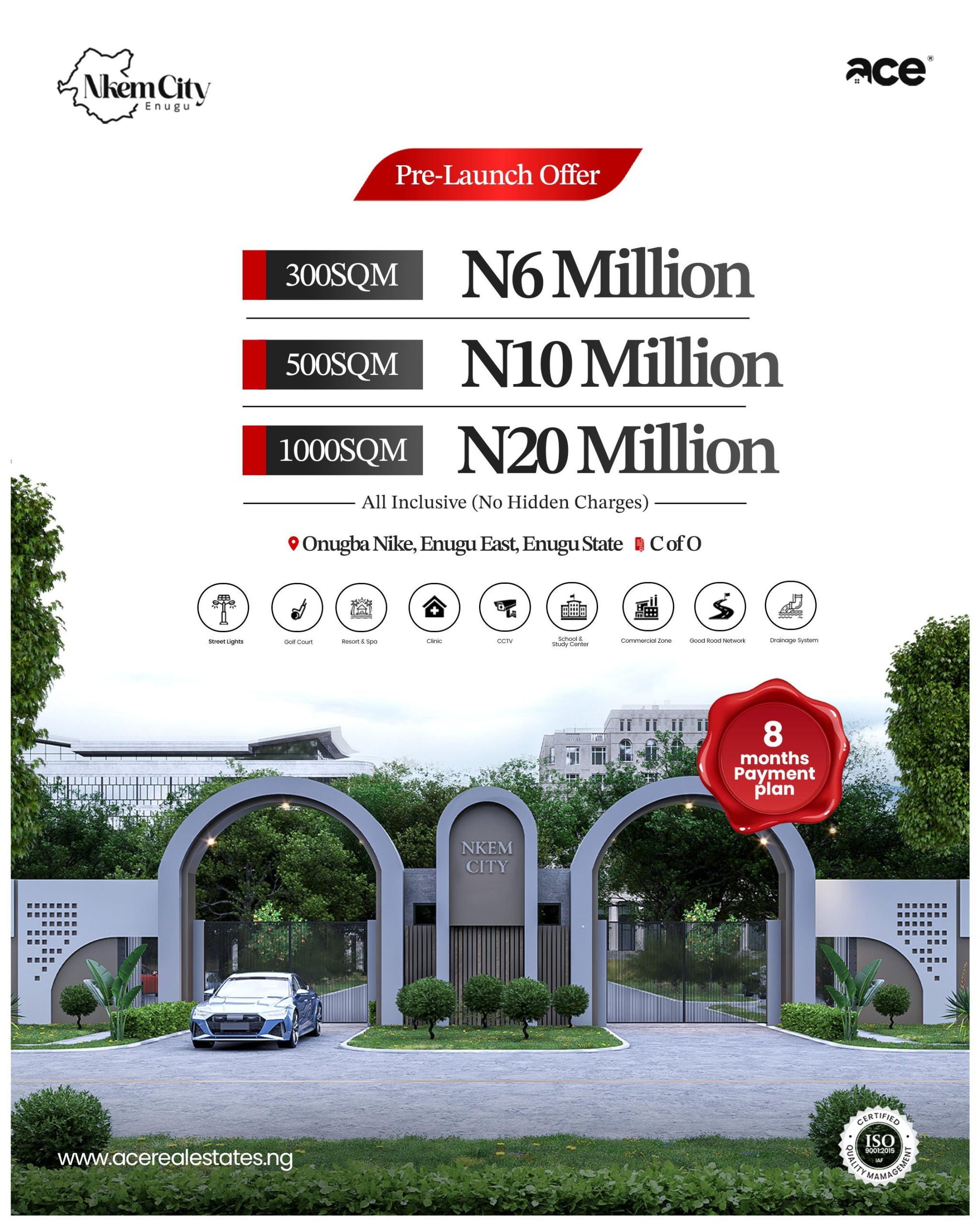 Welcome to Nkem City Estate, where land is more than a plot—it's the foundation of your family's legacy. Experience the perfect blend of com