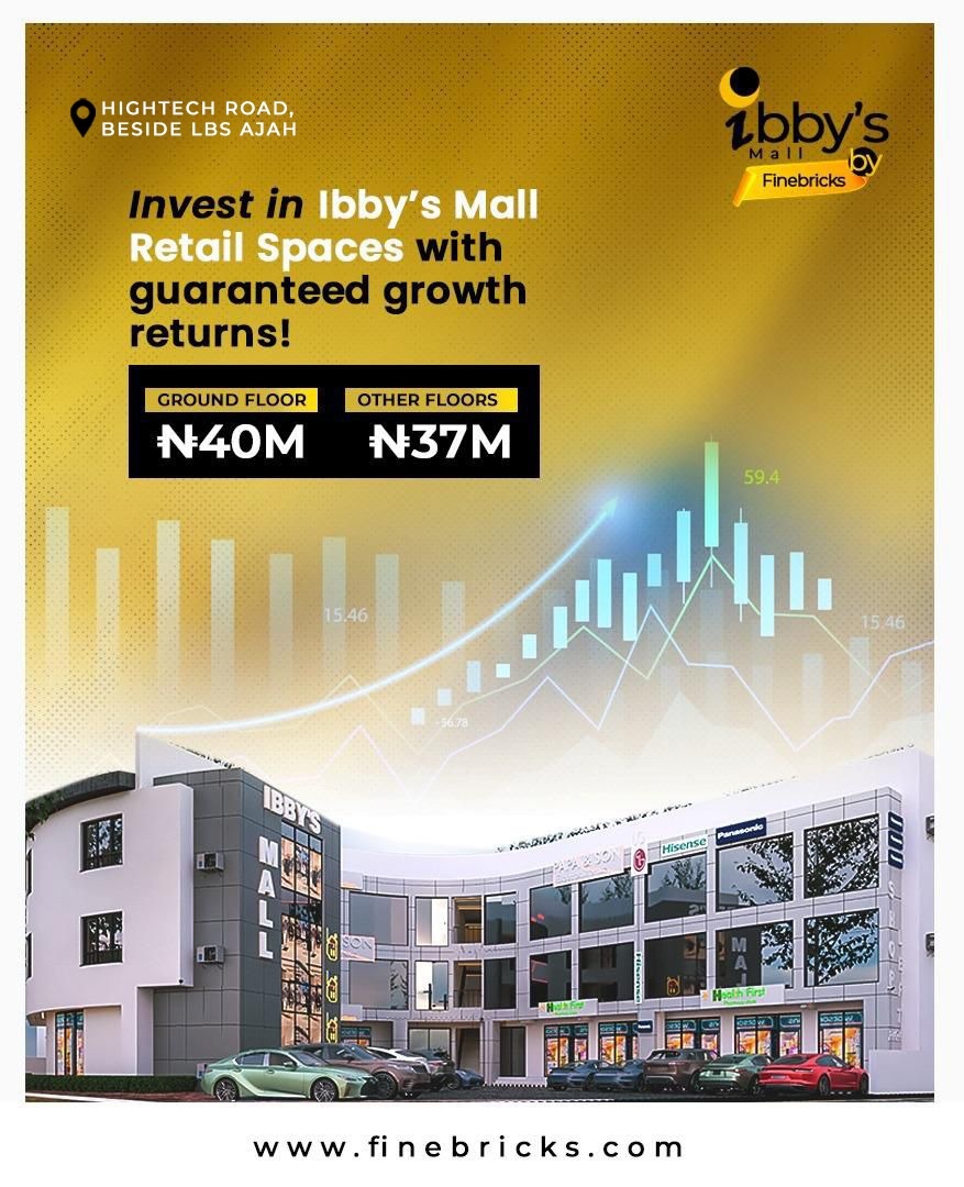 Own a shop in Ajah newest landmark! IBBYs Mall offers flexible office and retail spaces beside LBS. 24/7 power, security, and high traffic