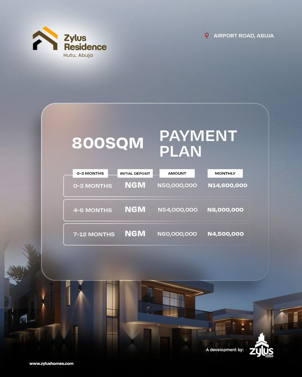 Zylus Residence Hutu, Abuja. Premium 400sqm & 800sqm plots available with a ₦3M deposit. Located near the Airport Road. Buy today!