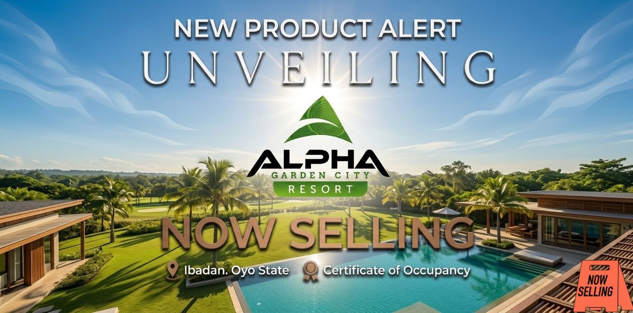 Invest in Alpha Garden City Resort, Ibadan today! Land with world-class amenities near the Ibadan Airport. Buy 1 acre, get 1 plot FREE.