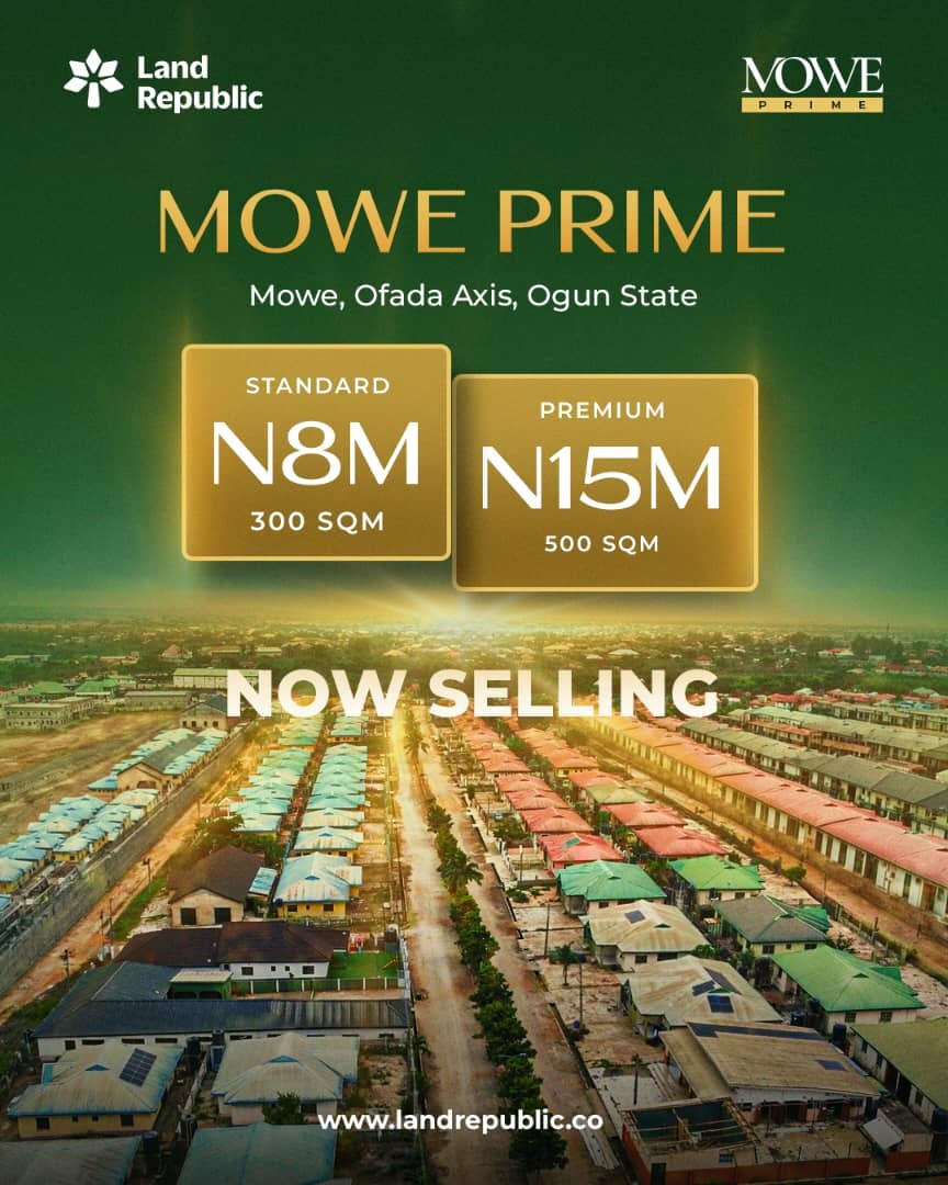 Looking for land in the Mowe-Ofada axis? Mowe Prime Estate offers premium residential plots with C of O, 24/7 security, and instant allocation