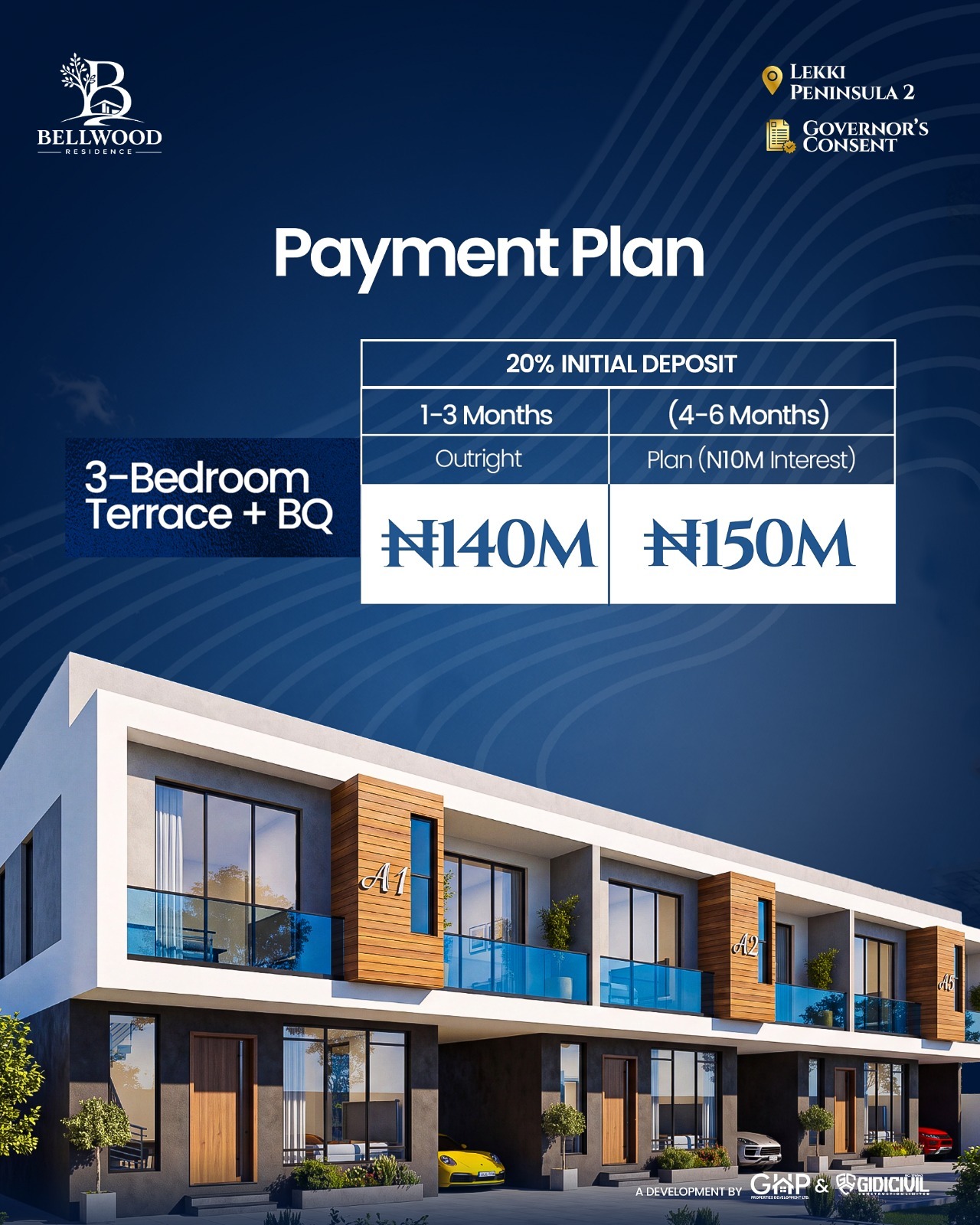 Discover Bellwood Estate Ajah: Luxury 3-bedroom terraces with BQ in Lekki Scheme 2. Enjoy Governor’s Consent title & top amenities.